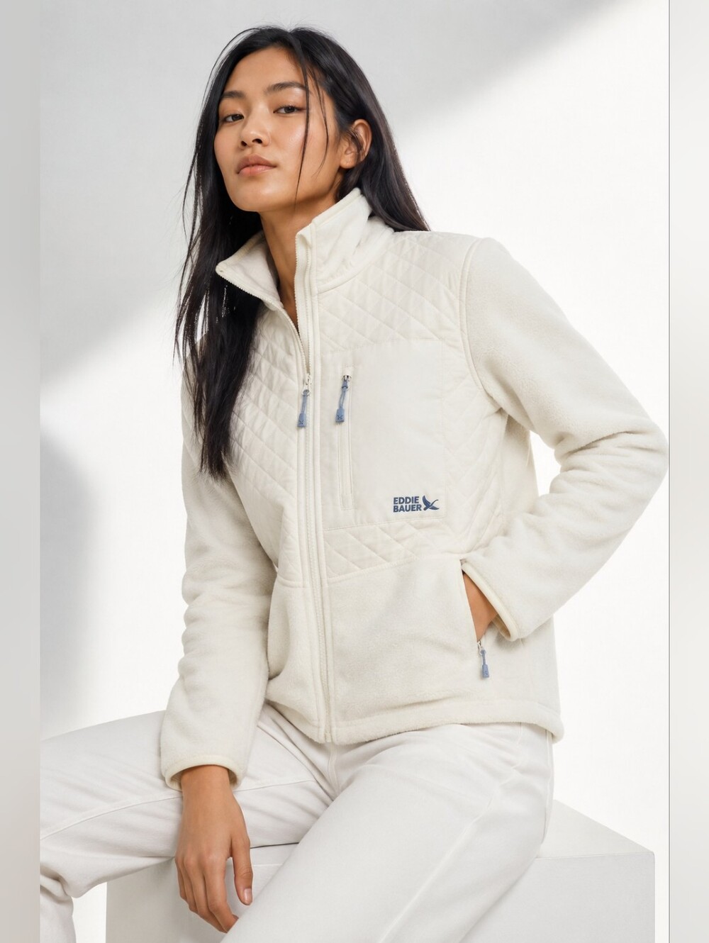 Eddie Bauer Women's Mixed Media Fleece Jacket NWT
